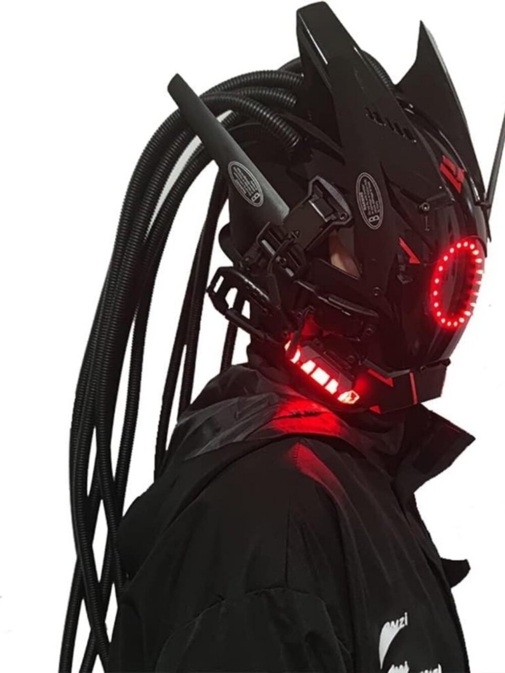 Punk Cosplay Mask for Men - Round Light Braids Halloween Party Music Festival